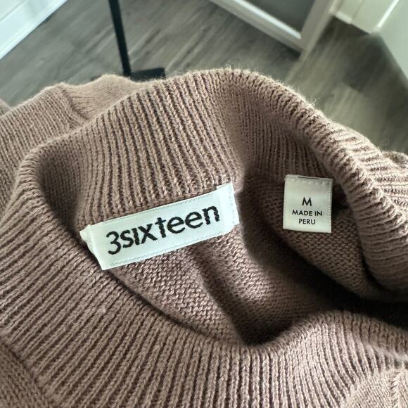 3sixteen Pima Cotton Linen Short Sleeve Mauve T-Shirt M NEW Knit V Crewneck Tee - Picture 5 of 6